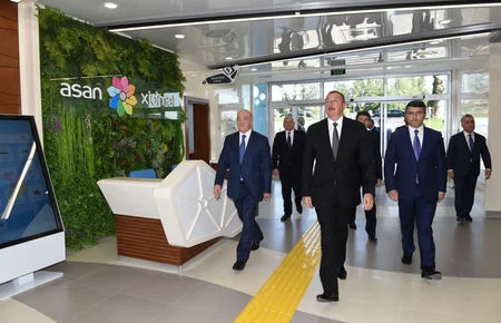 Prezident İlham Əliyev Qəbələ regional “ASAN xidmət” mərkəzinin açılışında iştirak edib