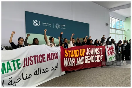 COP29-da gənclər müharibələrin dayandırılmasını və səylərin iqlim dəyişikliyi ilə mübarizəyə yönəldilməsini tələb ediblər