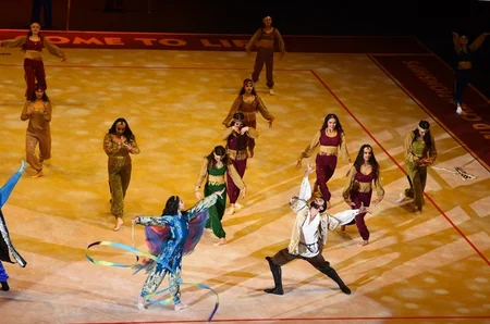 President Ilham Aliyev and first lady Mehriban Aliyeva attend opening of Rhythmic Gymnastics World Championships