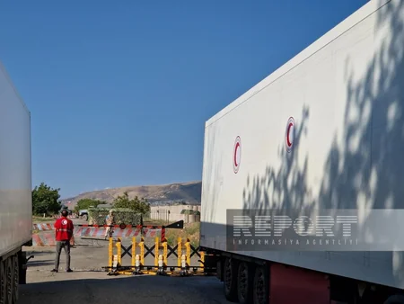 Food cargo sent from Baku for Armenians waiting on Aghdam-Khankandi road for 4 days