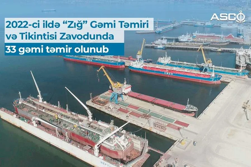 “Zığ” Gəmi Təmiri və Tikintisi Zavodunda ötən il 33 gəmi təmir olunub