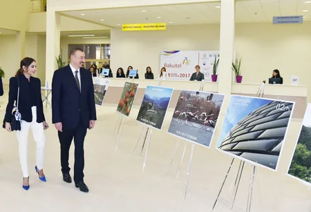 President Ilham Aliyev visits Bakutel 2017 exhibition