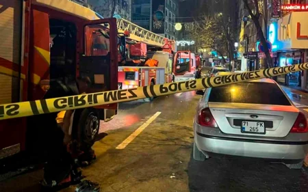 Ankarada beşmərtəbəli binada yanğın olub, zəhərlənənlər var