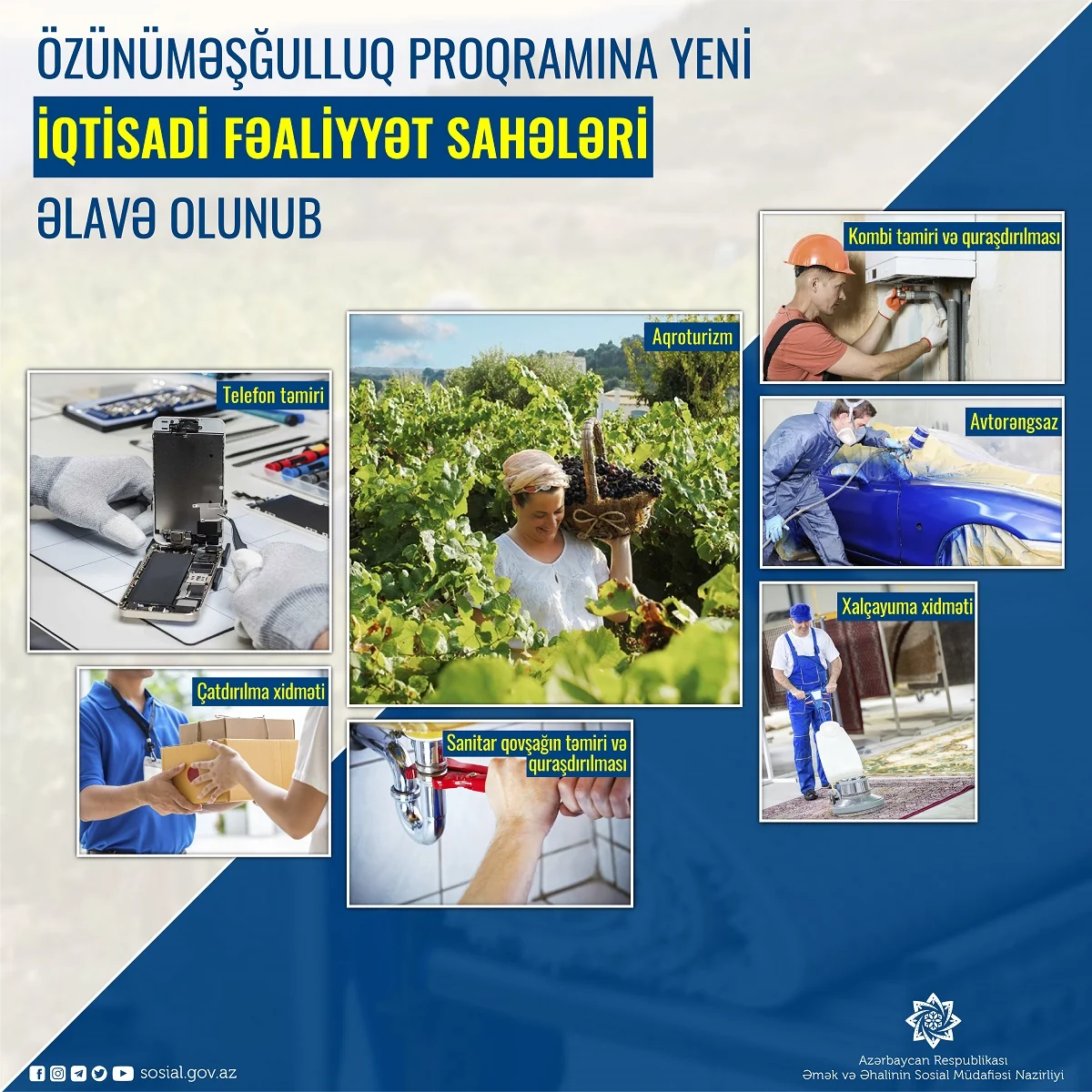 Özünüməşğulluq proqramına yeni iqtisadi fəaliyyət sahələri əlavə olunub