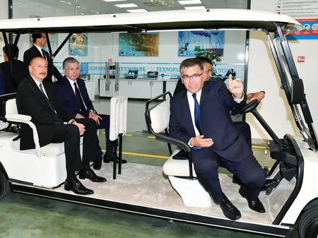 President Ilham Aliyev, President Shavkat Mirziyoyev view activity of Technopark LLC in Tashkent
