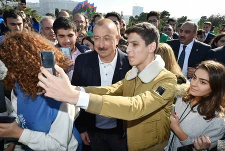 President Ilham Aliyev and first lady Mehriban Aliyeva attended tree-planting campaign in Khatai district, Baku