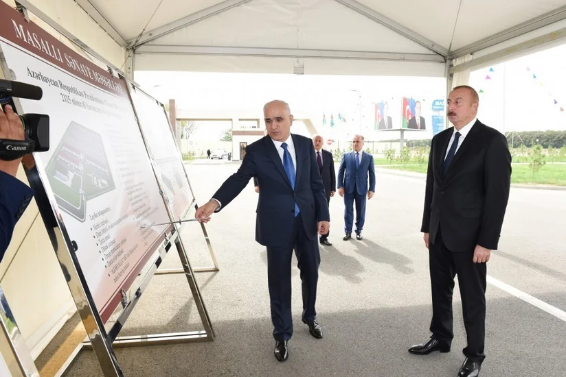 President Ilham Aliyev attends opening of Masalli Industrial Park