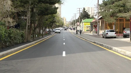 Bakıda daha bir küçədə təmir işləri başa çatıb - VİDEO/FOTO