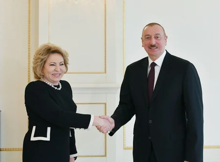 Президент Ильхам Алиев принял председателя Совета Федерации Федерального Собрания РФ