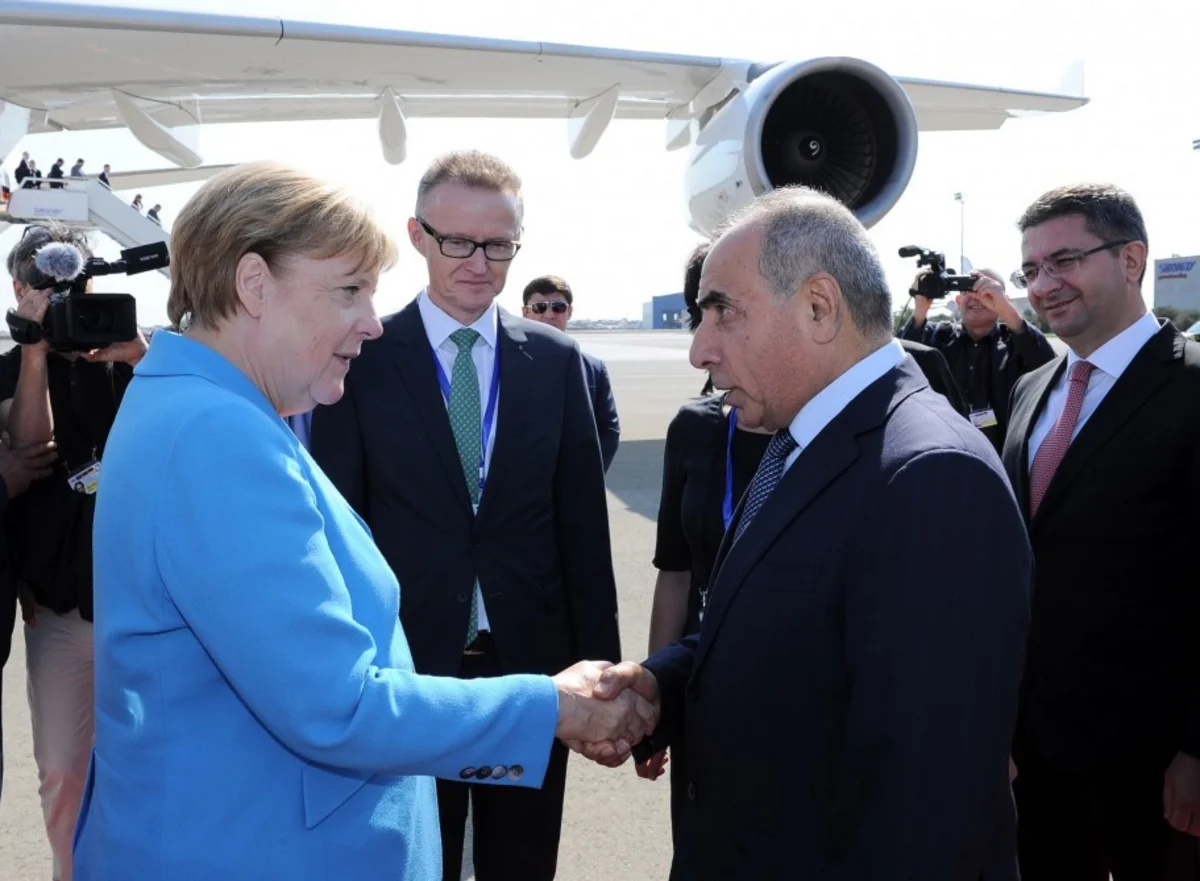 German Chancellor Angela Merkel arrives on working visit to Azerbaijan