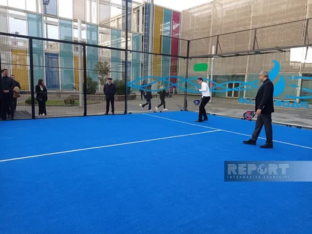 Su İdman Sarayında padel tennis kortunun açılışı olub