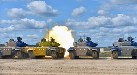Azərbaycan tankçıları döyüş maşınlarının texniki vəziyyətini yoxlayıb