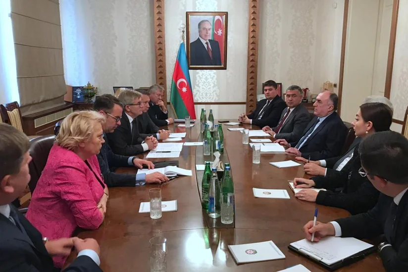 Elmar Məmmədyarov Litva parlamentinin sədri ilə görüşüb
