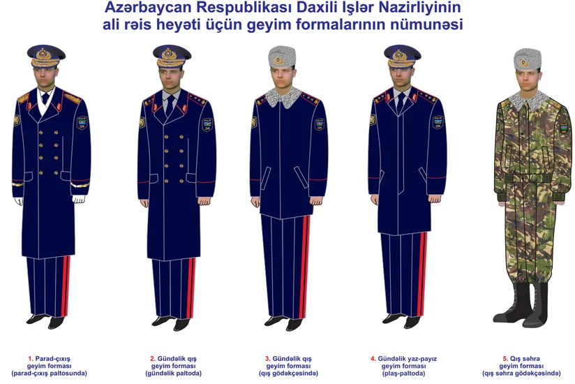 ​DİN-in rəis və sıravi heyətinin geyim forması və fərqlənmə nişanları belə olacaq - FOTO
