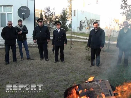 Salyanda narkotik maddələr yandırılma üsulu ilə məhv edilib - FOTO