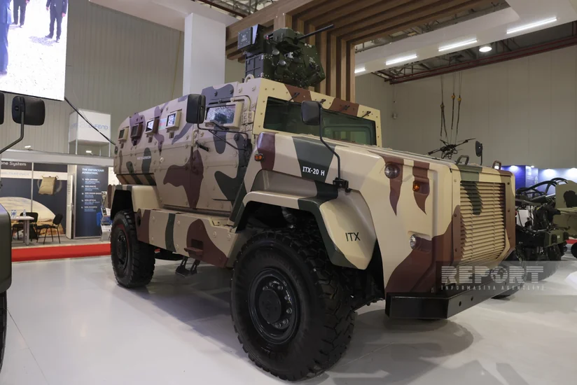 ADEX sərgisində Azərbaycanın yeni istehsal etdiyi zirehli texnika nümayiş olunur