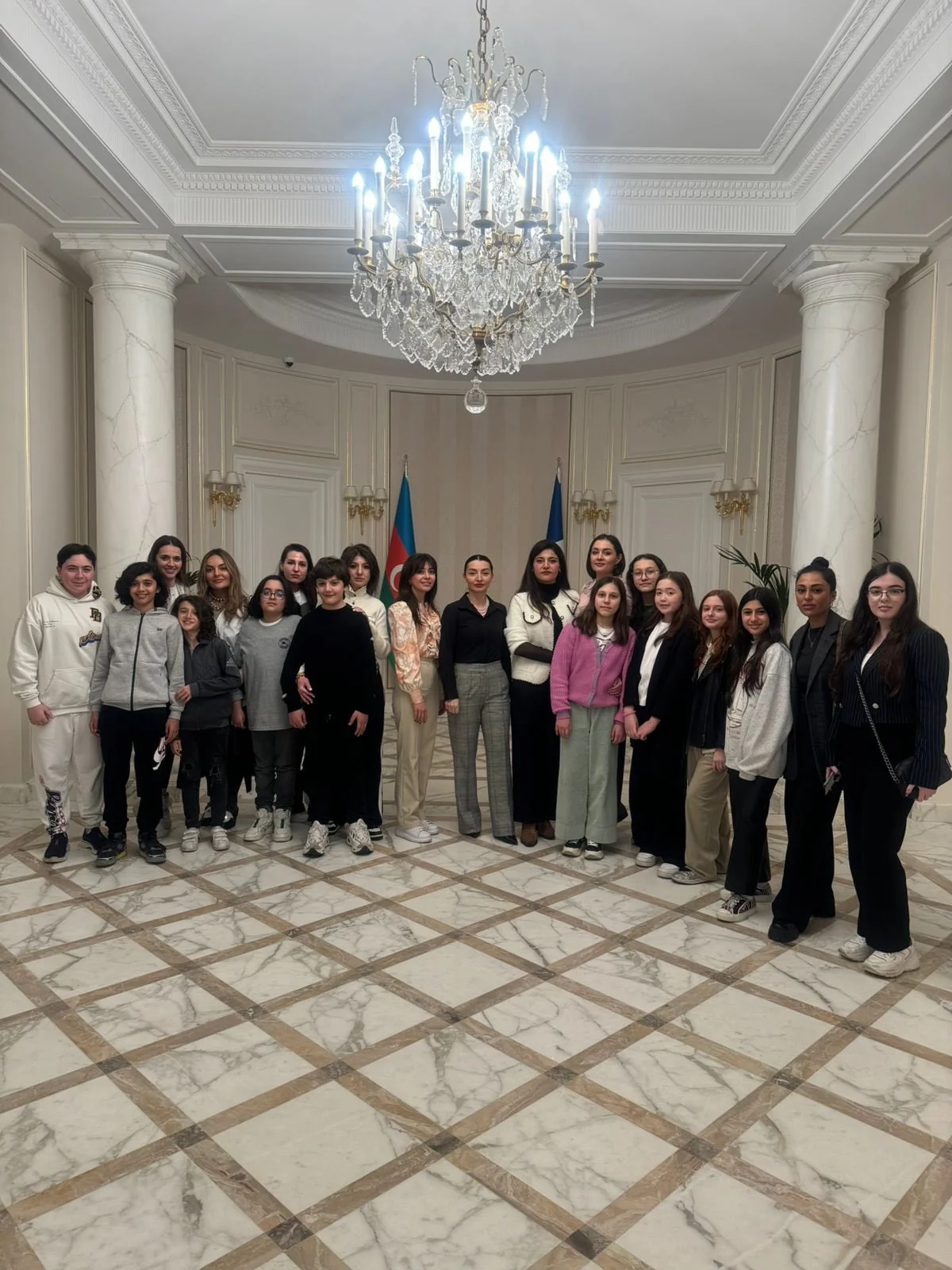 Leyla Abdullayeva meets with group of students of Dunya school in Paris