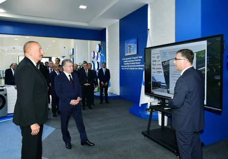 President Ilham Aliyev, President Shavkat Mirziyoyev view activity of Technopark LLC in Tashkent