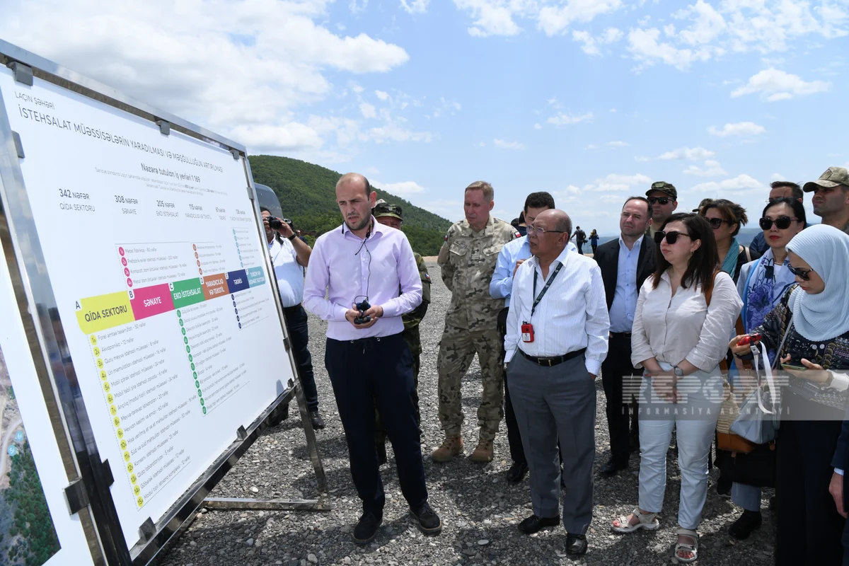 Foreign diplomats view construction of agro-industrial park in Lachin