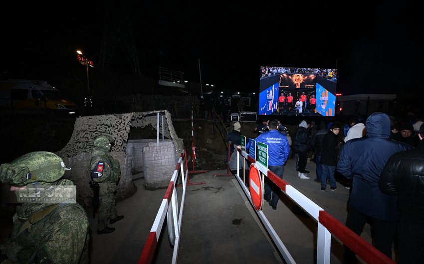 Xankəndi-Laçın yolunda nümayişçilər və sülhməramlılara DÇ-2022-nin finalını izləmək üçün şərait yaradılıb