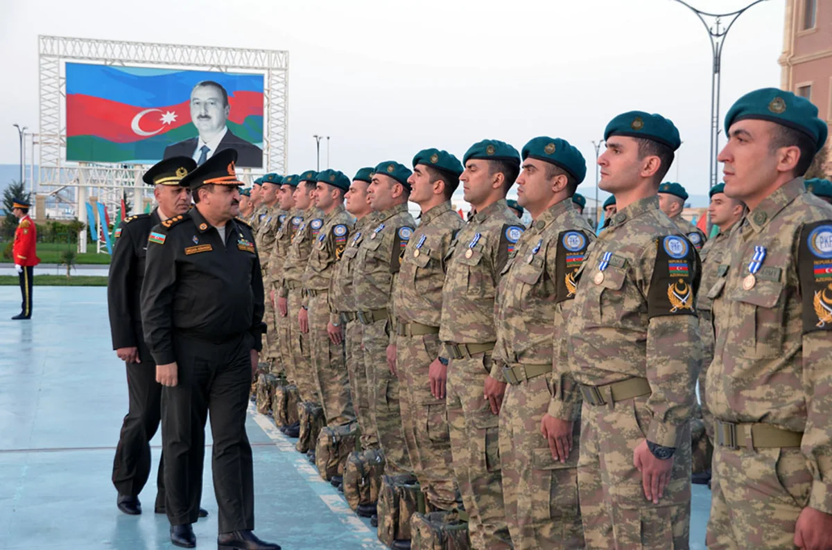 A group of Azerbaijani peacekeepers return from Afghanistan