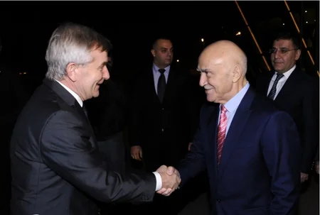 Litva Seyminin sədri Azərbaycana rəsmi səfərə gəlib - FOTO