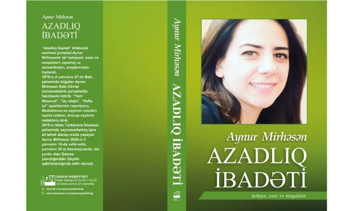 Mərhum jurnalist Aynur Mirhəsənin kitabı çap olunub