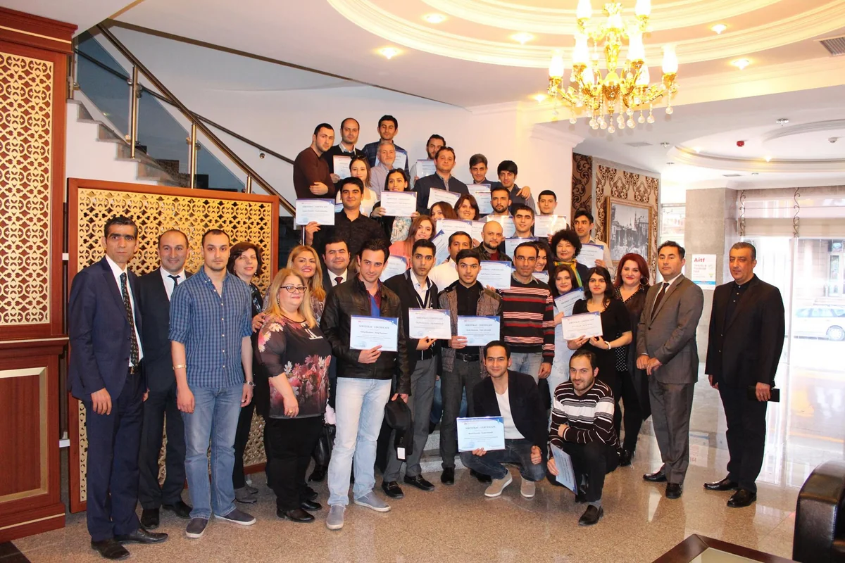 Training participants on tourism management and services were awarded