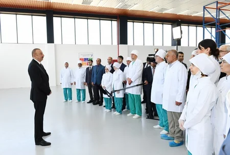 Prezident İlham Əliyev Pirallahı Sənaye Parkında şpris istehsalı zavodunun açılışında iştirak edib - ƏLAVƏ OLUNUB