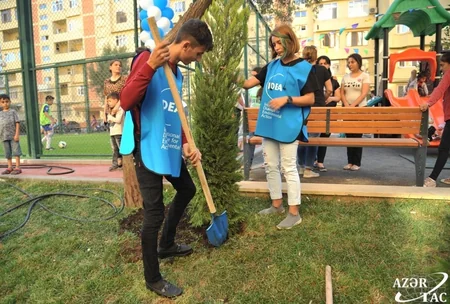“Bizim həyət” layihəsi çərçivəsində Bakıda daha bir həyət abadlaşdırılıb