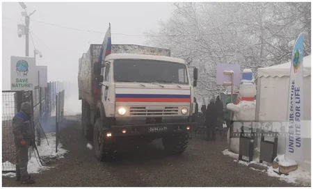 Xankəndi-Laçın yolunda sülhməramlıların daha 3 avtomobili maneəsiz keçib - VİDEO - YENİLƏNİB-3