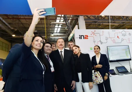 President Ilham Aliyev visits Bakutel 2017 exhibition