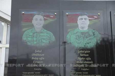 Vətən müharibəsi şəhidlərinin xatirə lövhəsi açılıb