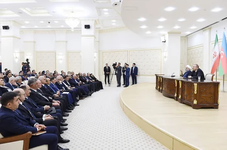 Azərbaycan və İran prezidentləri mətbuata bəyanatlarla çıxış ediblər