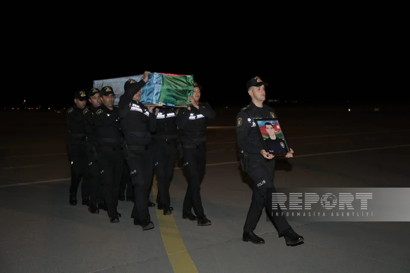 Yol qəzasında həlak olan polis serjantı Ələsgər Əsgərovun cənazəsi Naxçıvana gətirilib