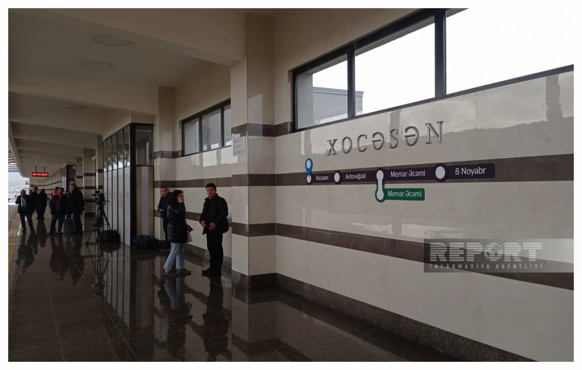 Bakı metrosunun ikinci yerüstü stansiyası ilk sərnişinlərini qarşılayıb