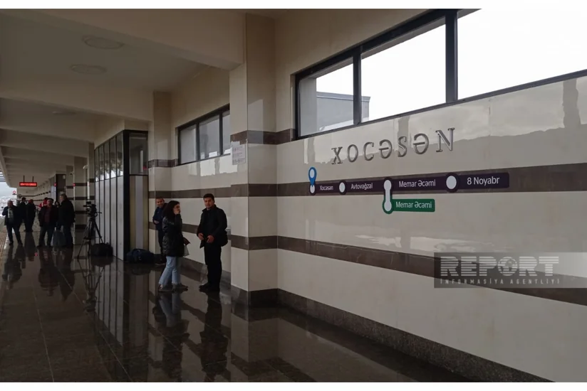 Bakı metrosunun ikinci yerüstü stansiyası ilk sərnişinlərini qarşılayıb