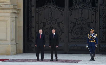 Türkiyə Prezidentinin rəsmi qarşılanma mərasimi olub