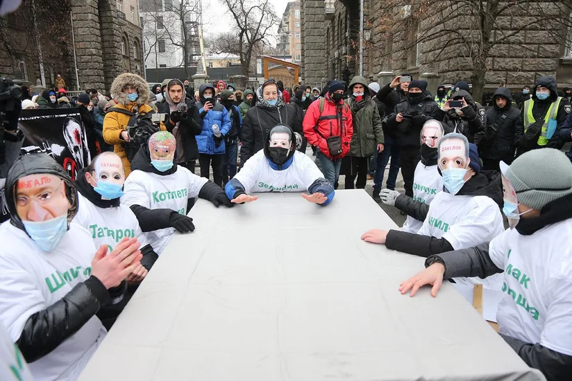 В Украине проходит акция протеста с требованием прекратить сотрудничество в МВФ
