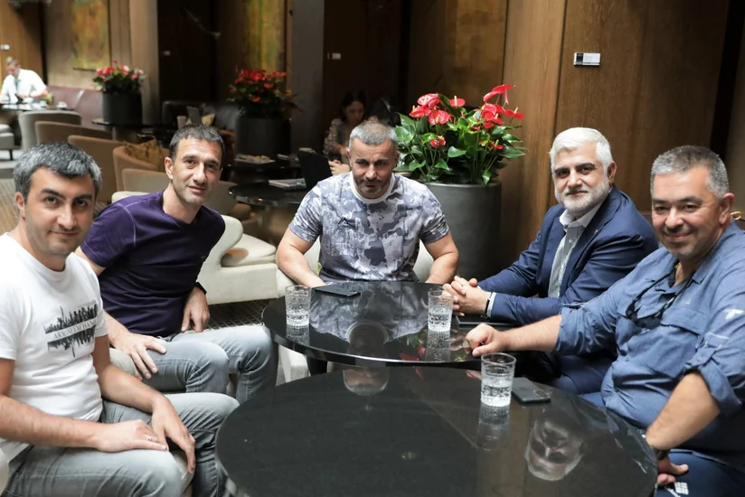 Qarabağın prezidenti Qurban Qurbanov və futbolçularla görüşüb