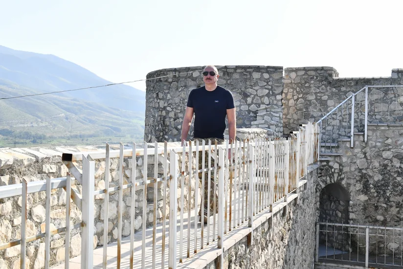 President of Azerbaijan Ilham Aliyev visits Asgaran fortress