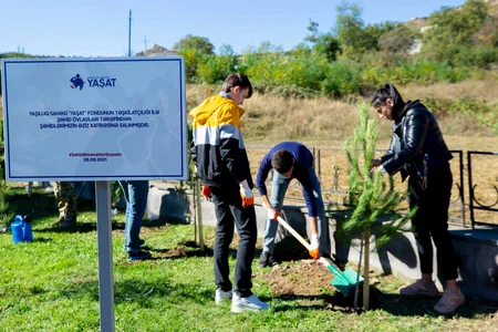 Şəhid övladları Şuşada ağacəkmə aksiyasında iştirak ediblər