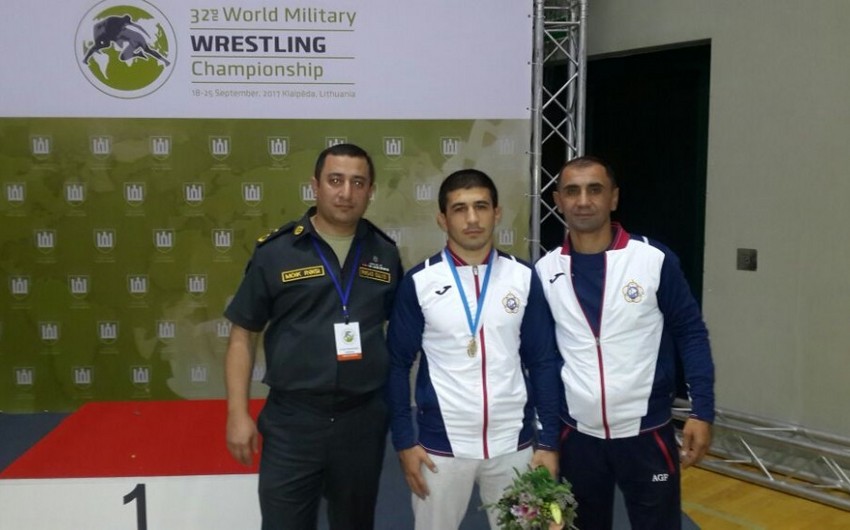 Azərbaycan güləşçisi hərbçilər arasında dünya çempionu olub