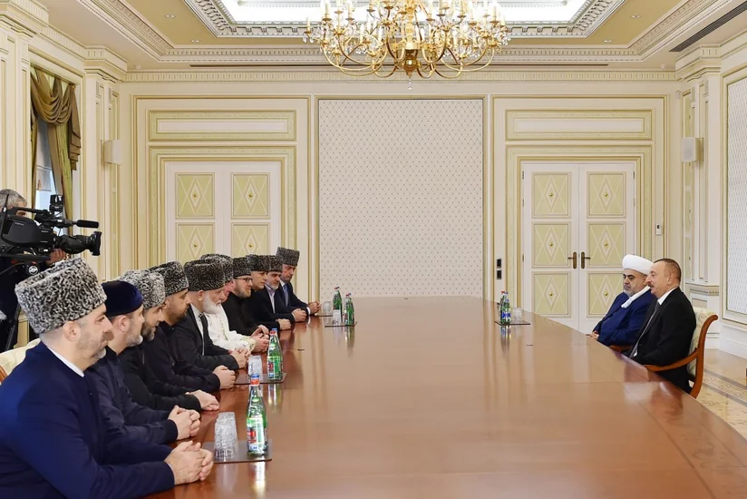 President Ilham Aliyev receives group of Muslim religious figures of Russia