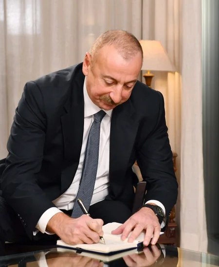 President Ilham Aliyev interviewed by China's CGTN TV channel in Davos
