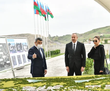 Президент Ильхам Алиев и первая леди Мехрибан Алиева посетили Физули