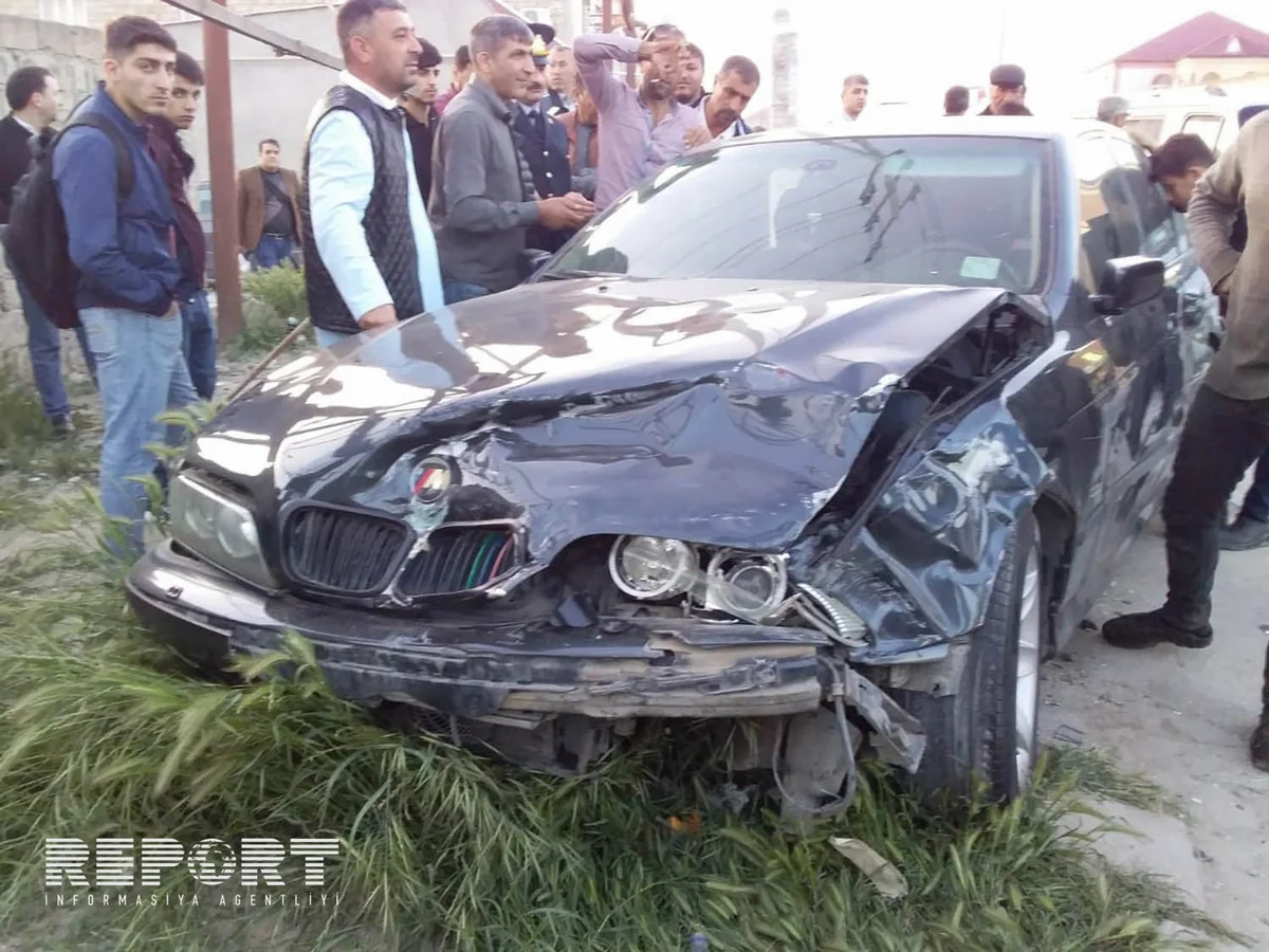 Bakıda iki avtomobil toqquşub, xəsarət alan var - VİDEO