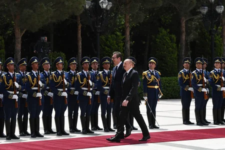 Serbiya Prezidenti Aleksandr Vuçiçin rəsmi qarşılanma mərasimi olub