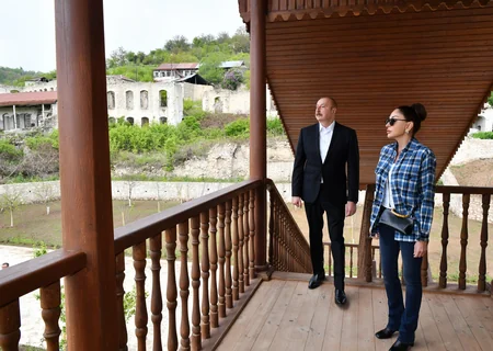 Ilham Aliyev and Mehriban Aliyeva participate in opening of Mehmandarovs' Estate Complex in Shusha