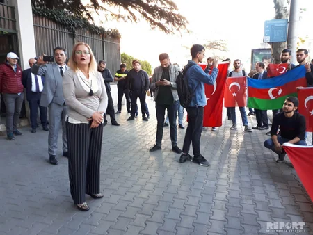 Азербайджанская молодежь провела в Тбилиси акцию в поддержку Турции - ФОТО